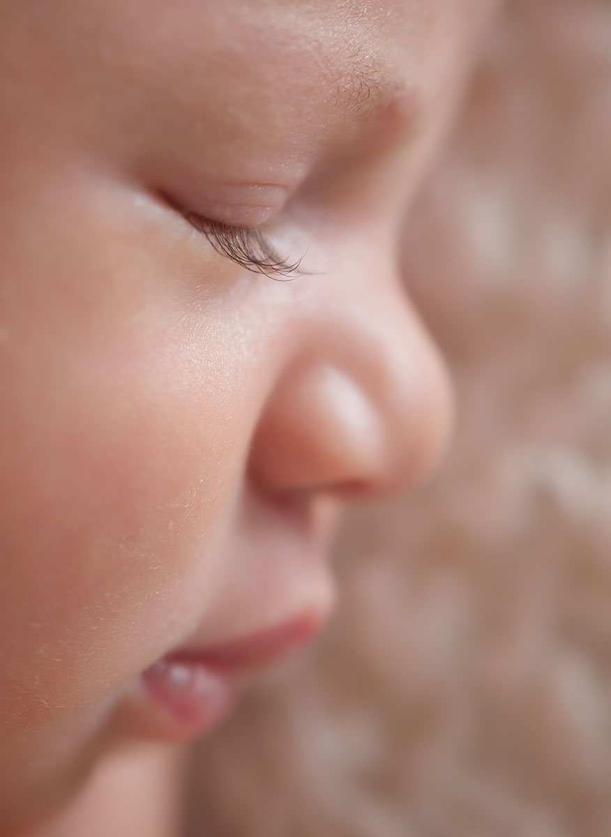 Closeup photo of baby's eyelashes