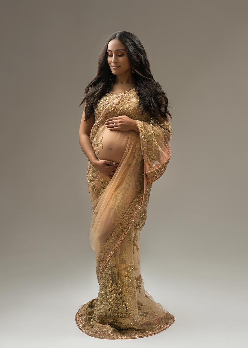 Pregnant woman in traditional dress
