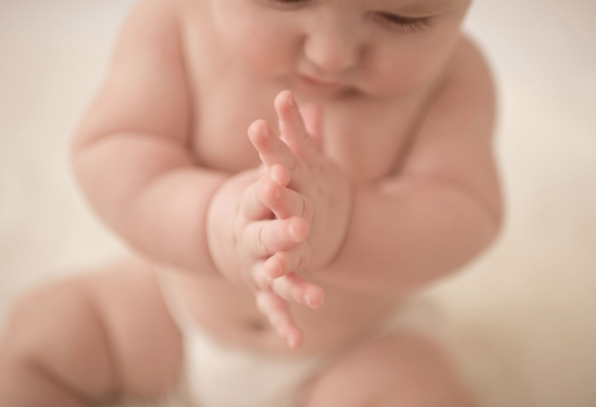 Closeup photo of baby's hands