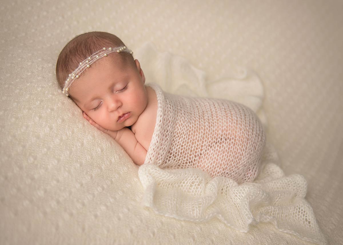 Stunning newborn portrait taken at a NYC photo studio