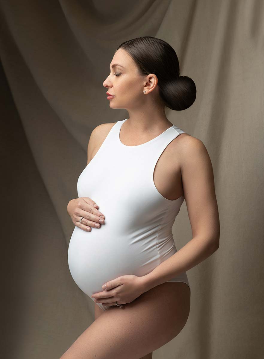 Canvas fabric maternity photo