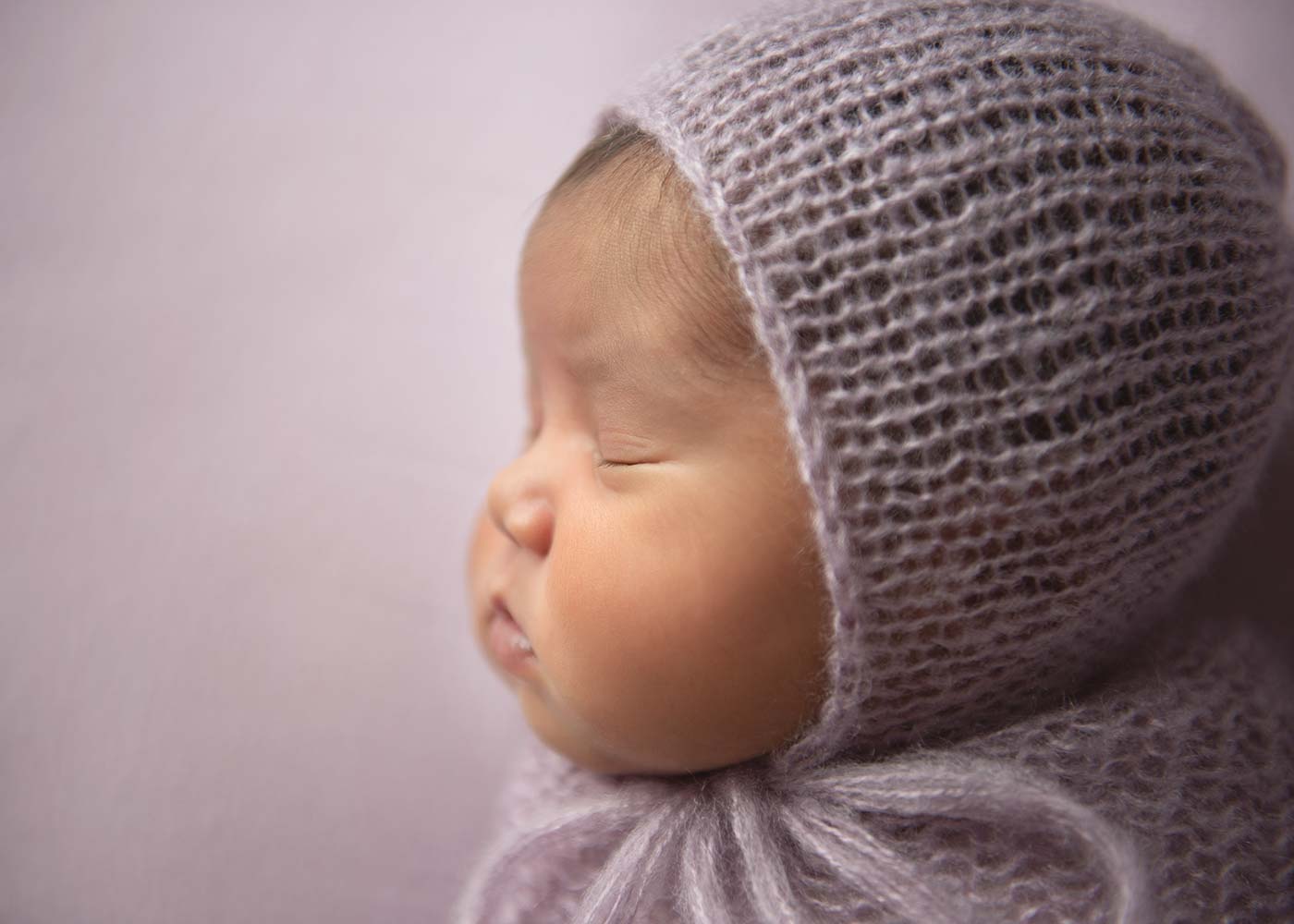 eyelashes and button nose on an infant baby