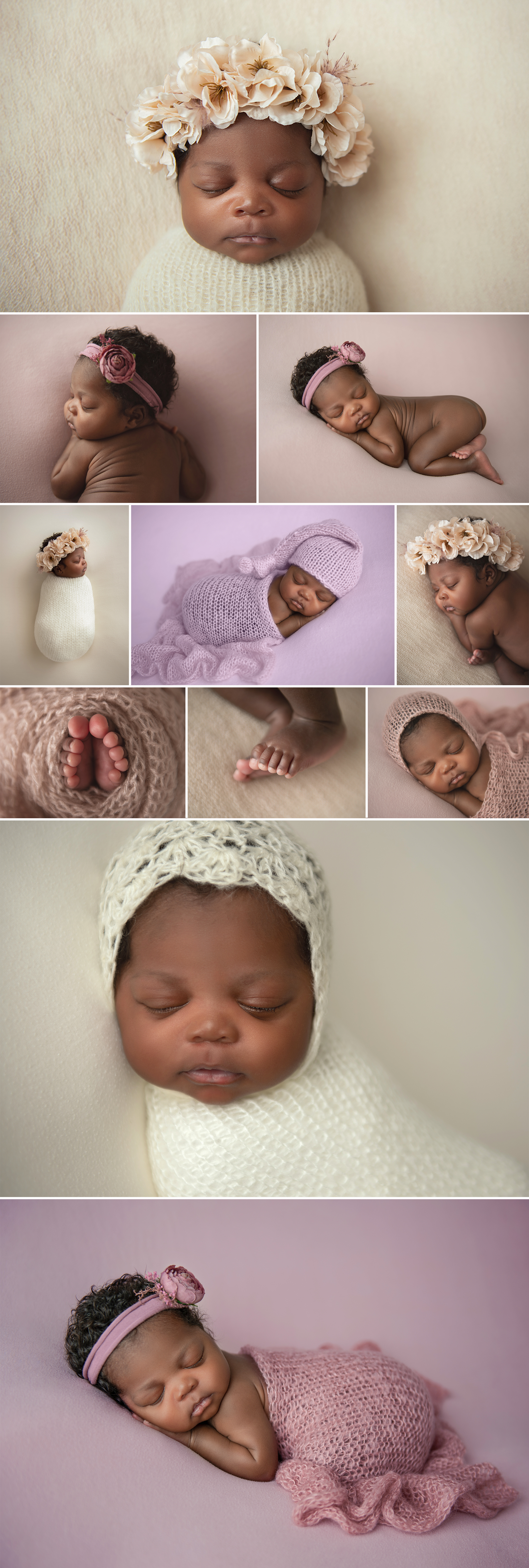 nyc boho newborn baby studio photoshoot