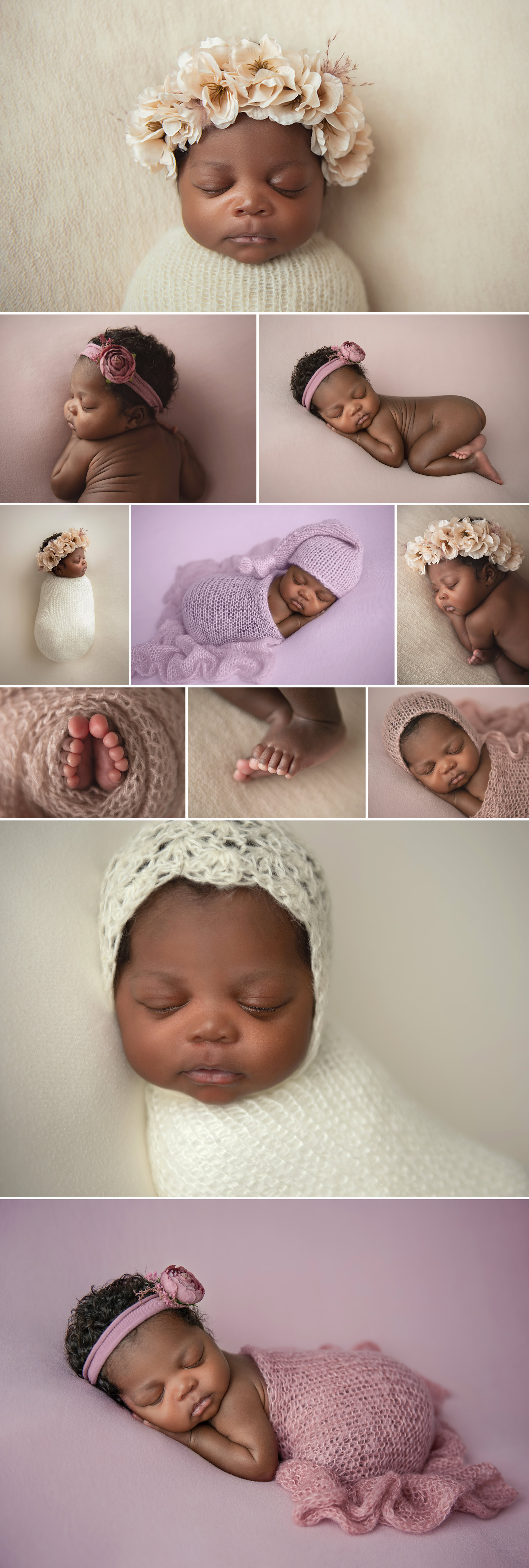 nyc boho newborn baby studio photoshoot