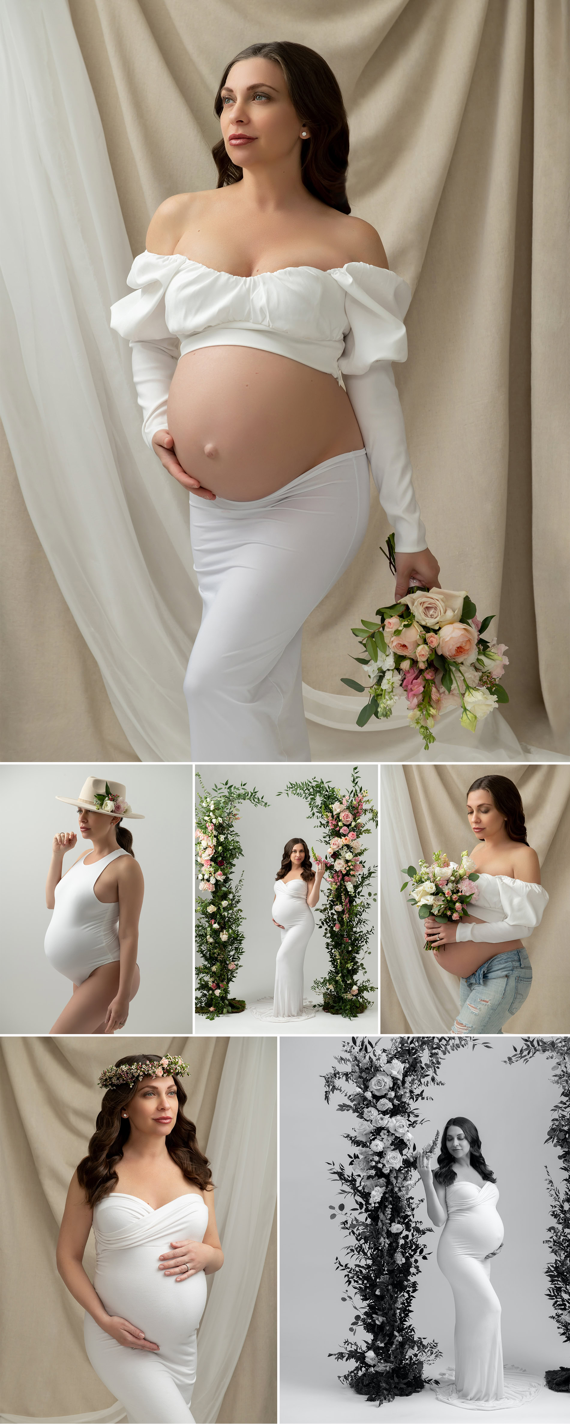 nyc floral springtime maternity photographer classic timeless