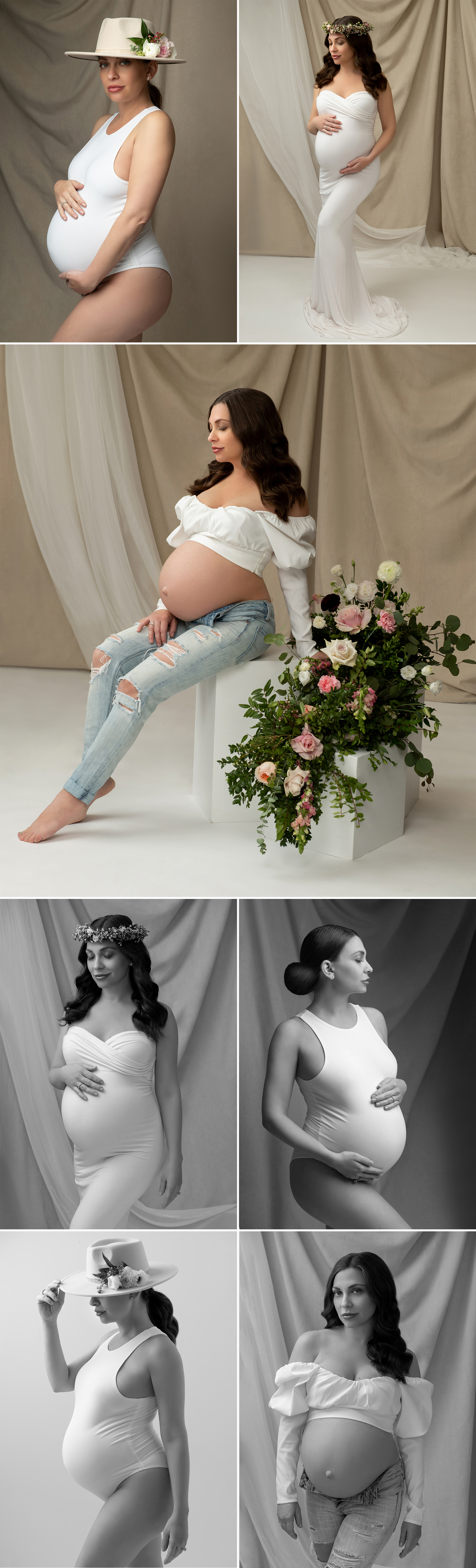 nyc maternity photoshoot creative floral