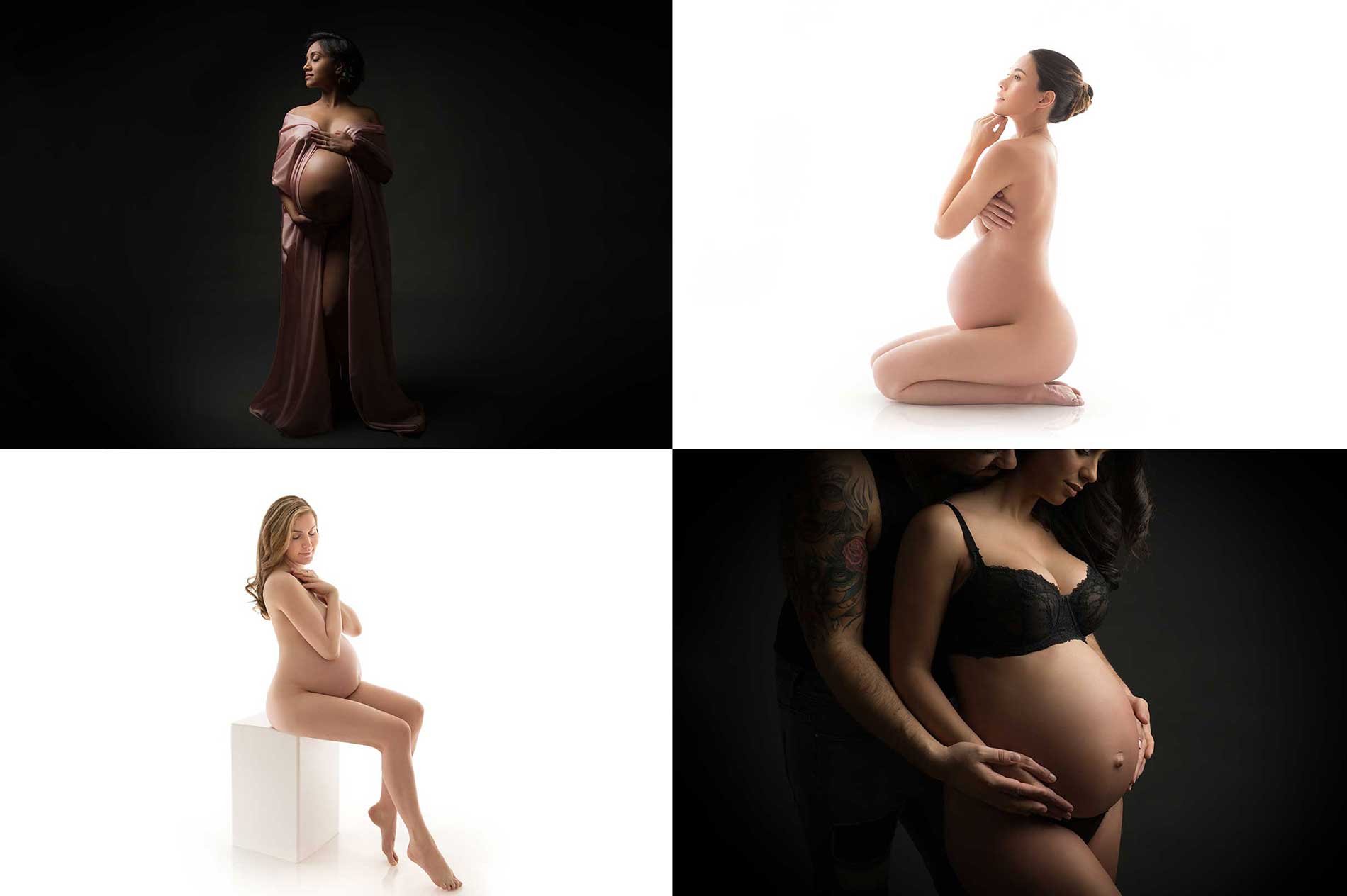 Collage of maternity photos taken at our NYC studio
