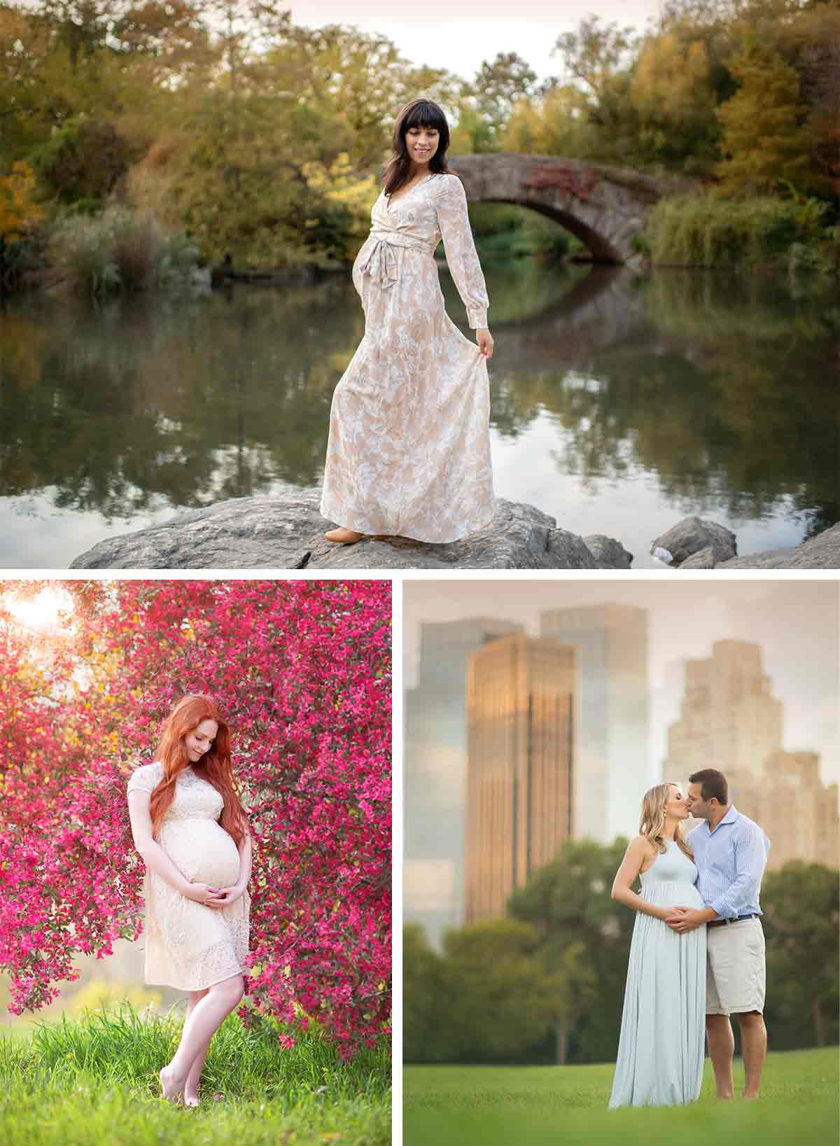 Romantic maternity photo sessions in NYC's beautiful Central Park